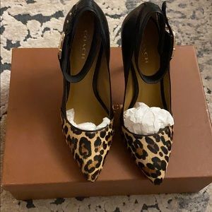 Coach Leopard and Leather Pumps